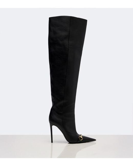 Gucci Black Donna Horsebit Over-The-Knee Boots