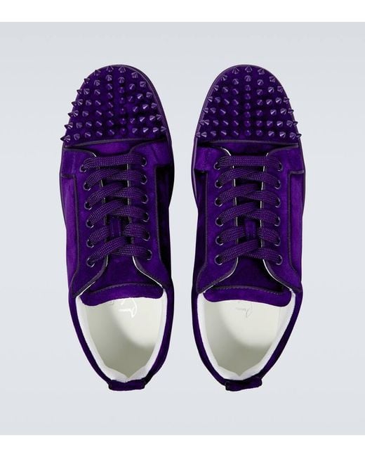 Sneakers Louis Junior Spikes di Christian Louboutin in Purple da Uomo