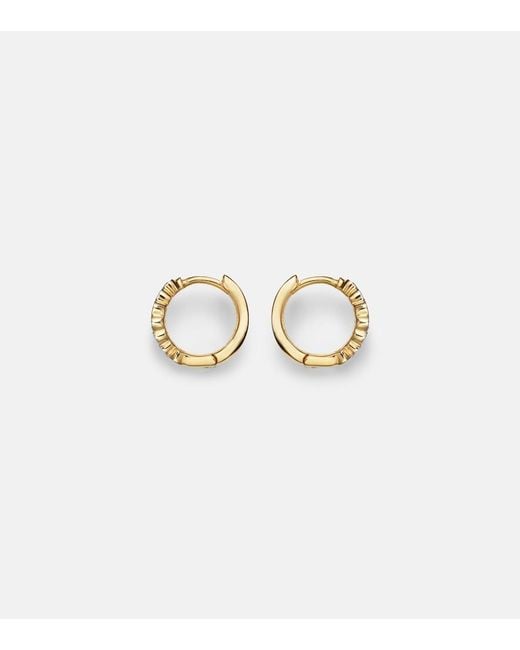 Mateo White Wave 14Kt Huggie Earrings With Diamonds