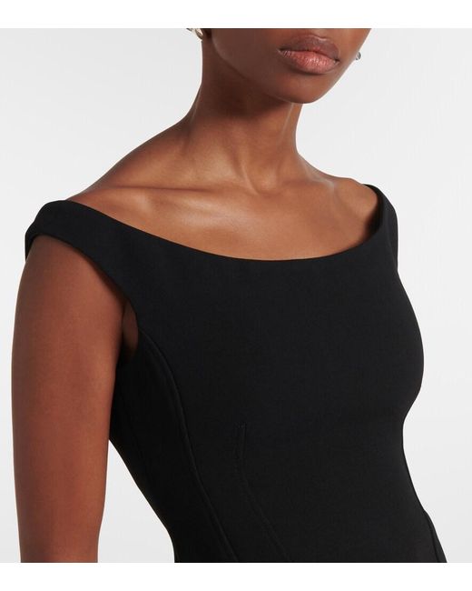Totême Black Off-Shoulder Fitted Knit Top