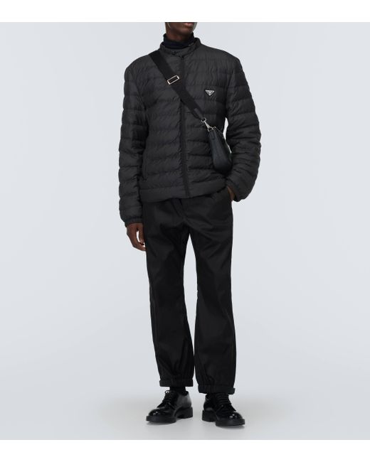 Prada Gray Quilted Down Jacket for men