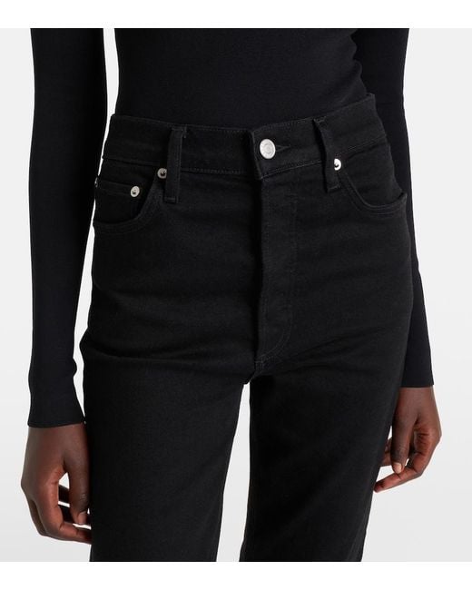 Agolde Black 90's Pinch Waist High-Rise Straight Jeans