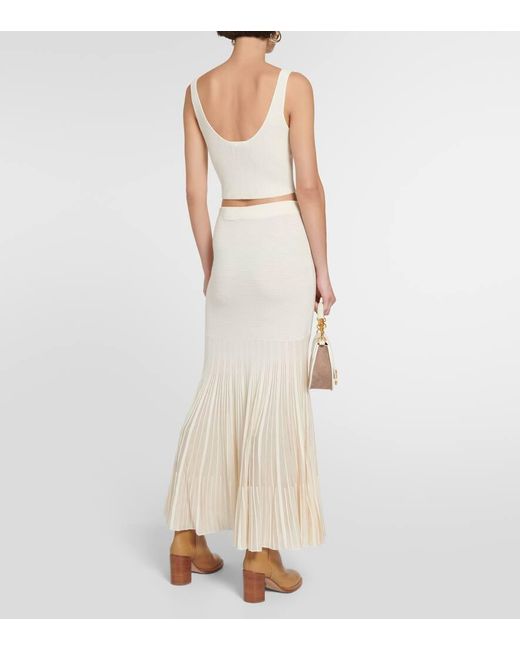 Chloé White Cropped-Top Aus Wolle