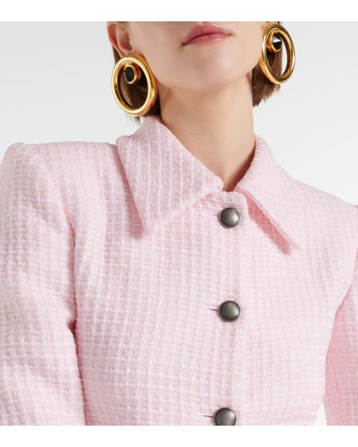 Alessandra Rich Pink Sequined Tweed Jacket