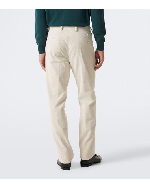 Rubinacci Natural Modluca Cotton Corduroy Straight Pants for men