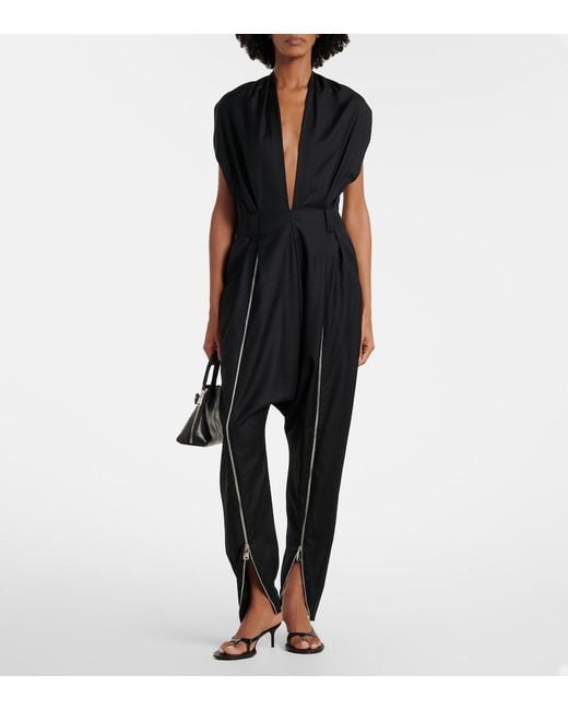 Coperni Black Halterneck Virgin Wool Jumpsuit