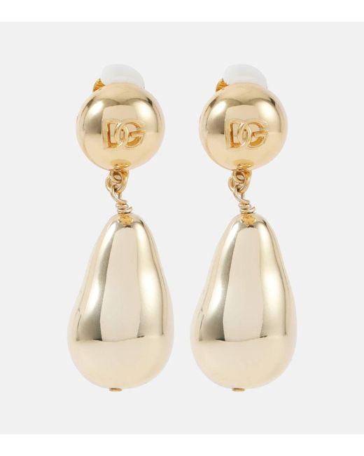 Dolce & Gabbana Metallic Drop Clips Earrings