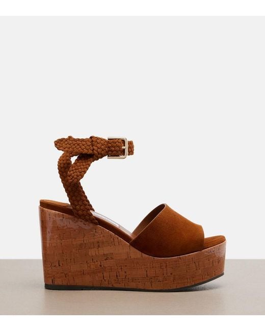 Jimmy Choo Brown Jori Suede Platform Sandals