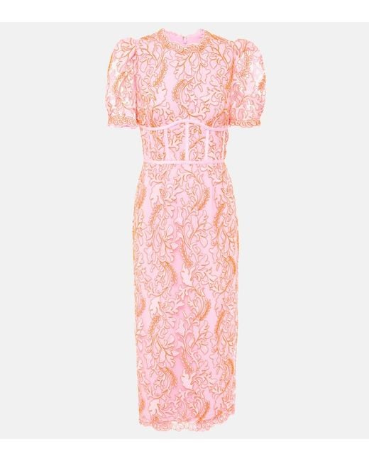 Rebecca Vallance Pink Maribella Lace Corset Dress