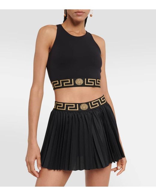 Soutien-gorge noir à motif à clé grecque Versace en coloris Black