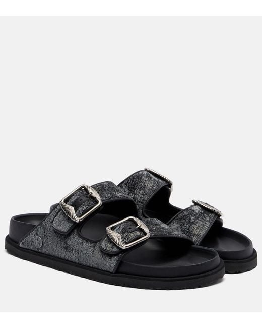 Birkenstock Black Arizona Velvet Sandals