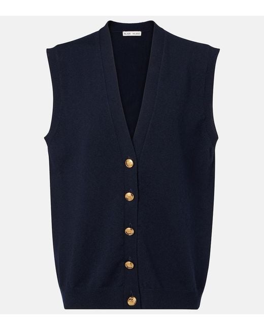 Blazé Milano Blue Highland Wool And Cashmere Vest