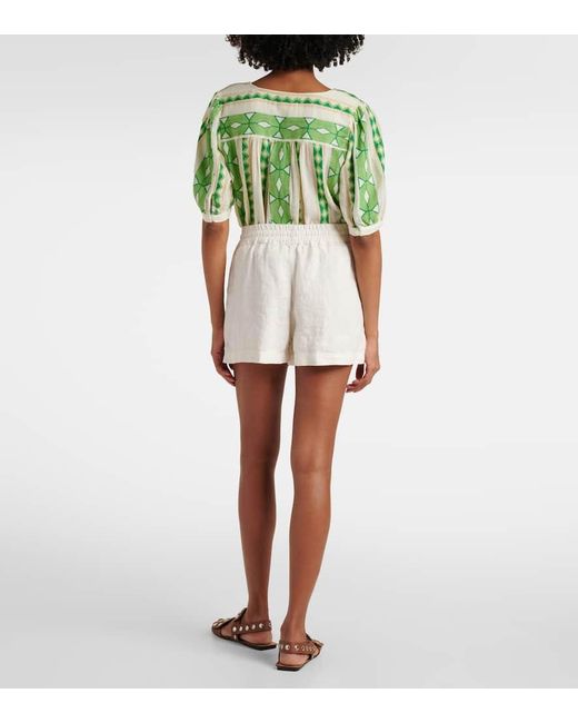 Velvet White Shorts Sutton Aus Leinen