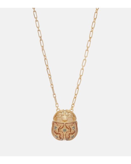 LaDoubleJ Metallic Lady Scarab-Plated Pendant Necklace