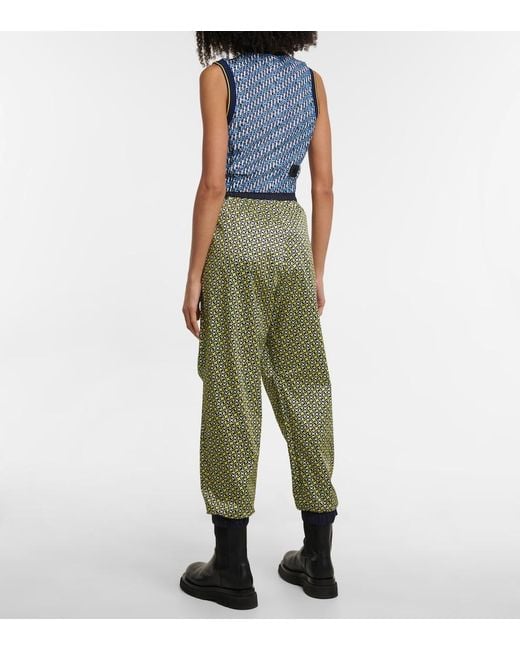 Moncler Blue Ladies Bright Abstract-Pattern Cropped Tank Top