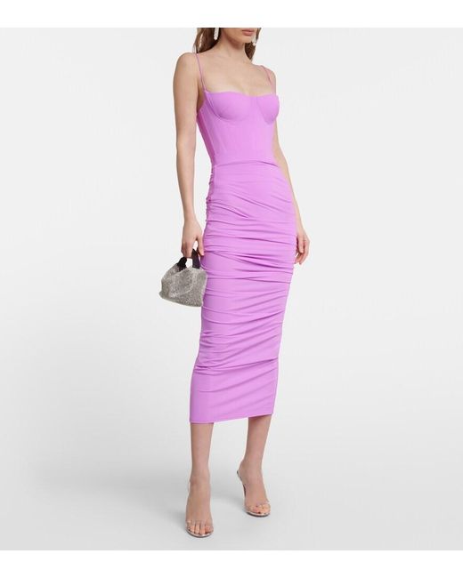 Alex Perry Purple Regan Midi Skirt