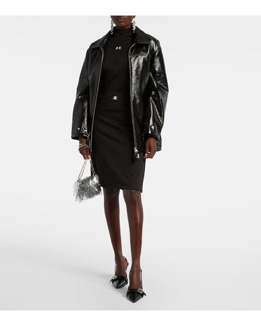 Courreges Black Coated Cotton-Blend Jacket