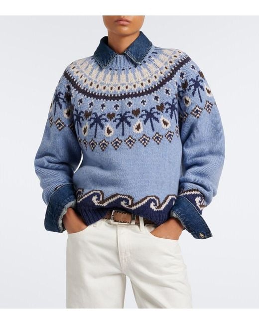Alanui Blue Sweet Winter Virgin Wool Sweater