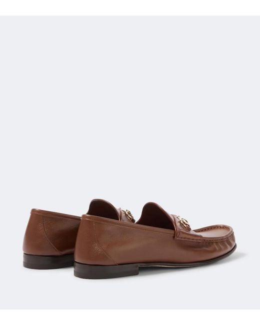 Gucci Brown Lugano Horsebit Leather Loafers for men