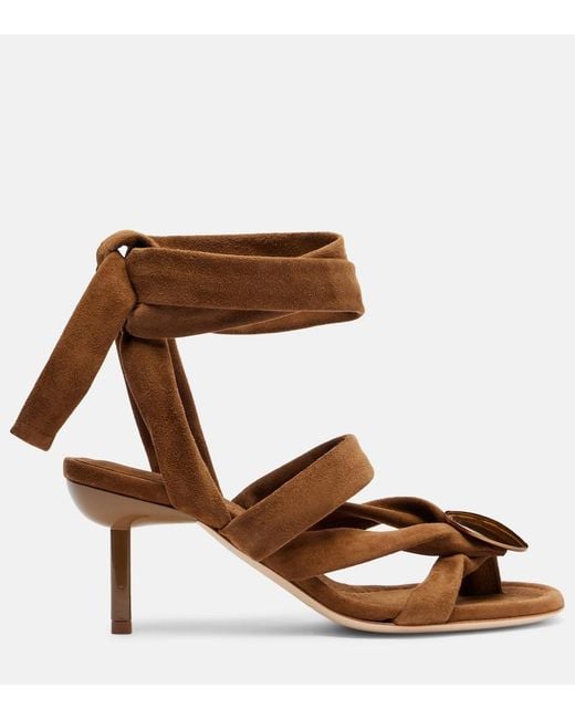 Christopher Esber Brown Doma Embellished Suede Sandals