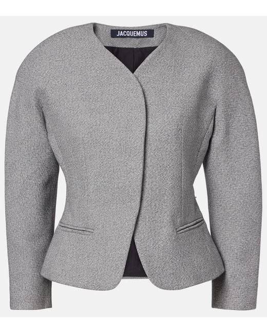 Jacquemus Gray Ovalo Cotton And Wool Jacket