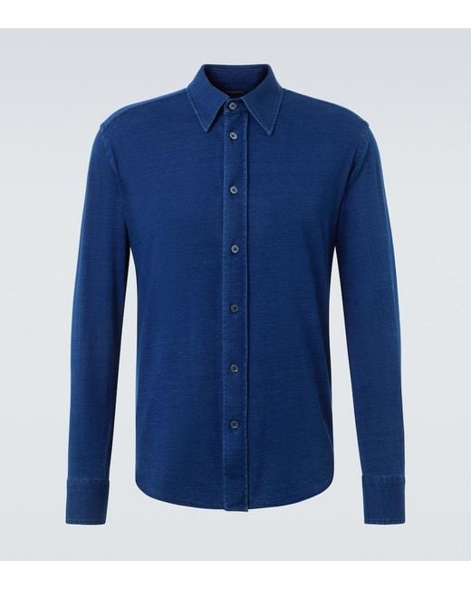 Tom Ford Blue Cotton Shirt for men