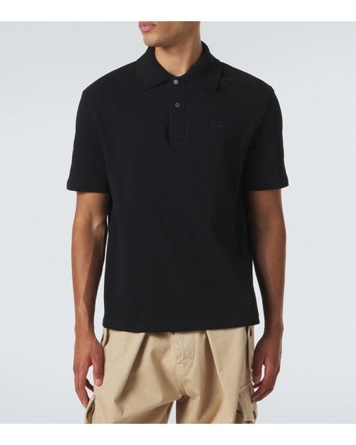 Loewe Black Double L Cotton Pique Polo Shirt for men