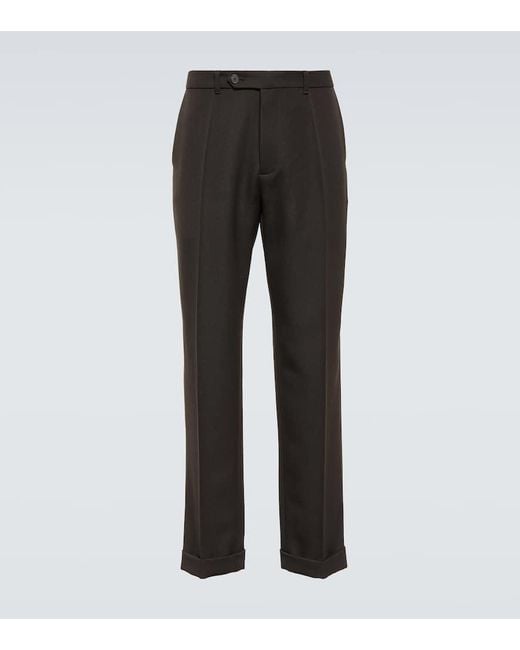 The Row Gray Seth Wool Straight Pants for men
