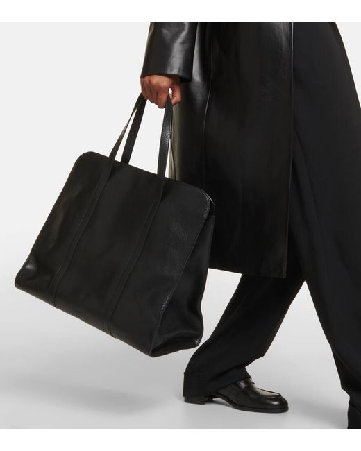 The Row Black Ben Leather Tote Bag