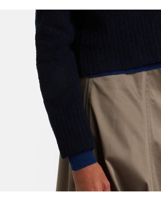 Altuzarra Blue Harris Cropped Wool-Blend Cardigan