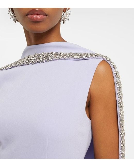 Roland Mouret Purple Robe Aus Crepe Mit Kristallen