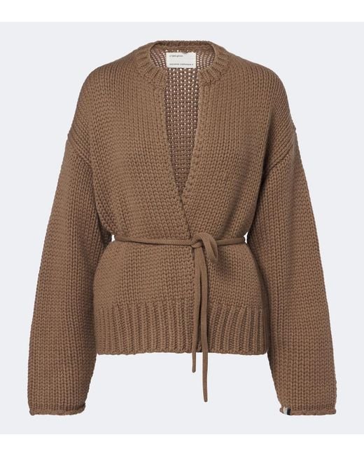 Extreme Cashmere Brown N°384 Ginza Cashmere Wrap Cardigan