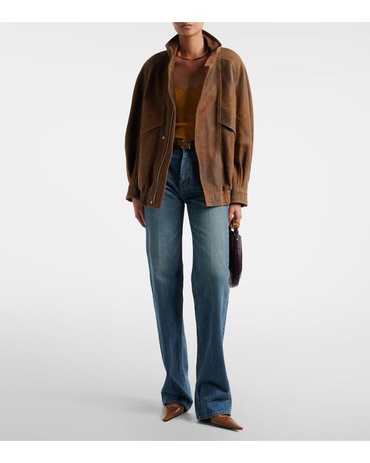Nour Hammour Brown Ariste Leather Jacket