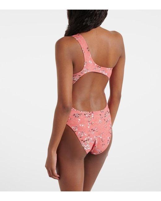 Isabel Marant White Sage One-Shoulder Swimsuit