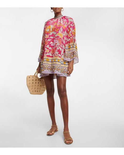 Camilla Multicolor Printed Silk Minidress