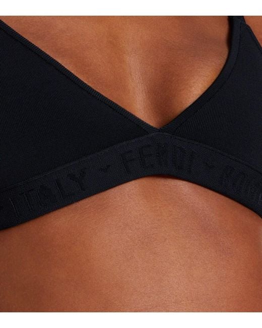 Bralette Triangular Con Logo Fendi de color Black