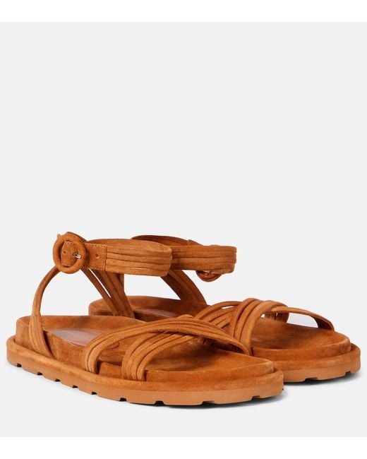 Gianvito Rossi Brown Lianne Suede Sandals