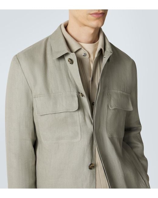 Lardini Gray Linen Jacket for men