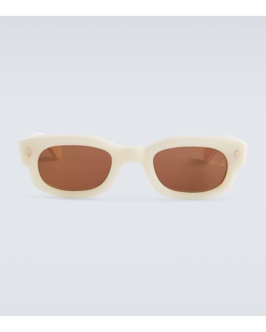 Jacques Marie Mage Brown Whiskeyclone Rectangular Sunglasses for men