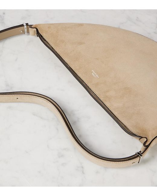 Totême  Natural Schultertasche Aus Veloursleder