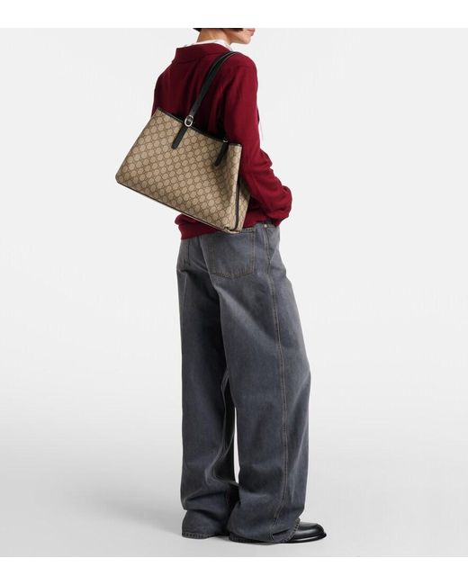 Gucci Natural Gg Emblem Large Shopper