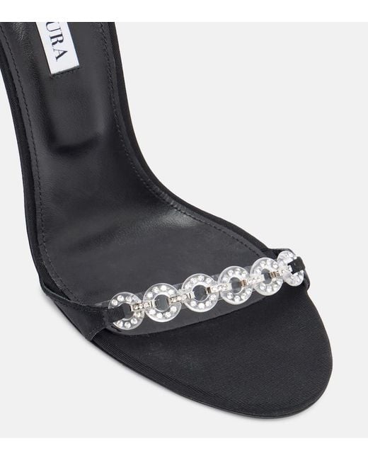 Aquazzura White Bijoux 105 Embellished Sandals