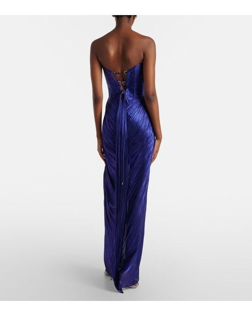 Maria Lucia Hohan Blue Stephanie Tulle Bustier Gown