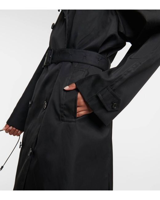Prada Black Re-Nylon Double-Breasted Raincoat
