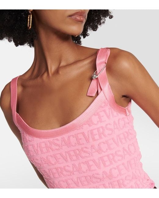 Top Safety Pin De Algodon Versace de color Pink