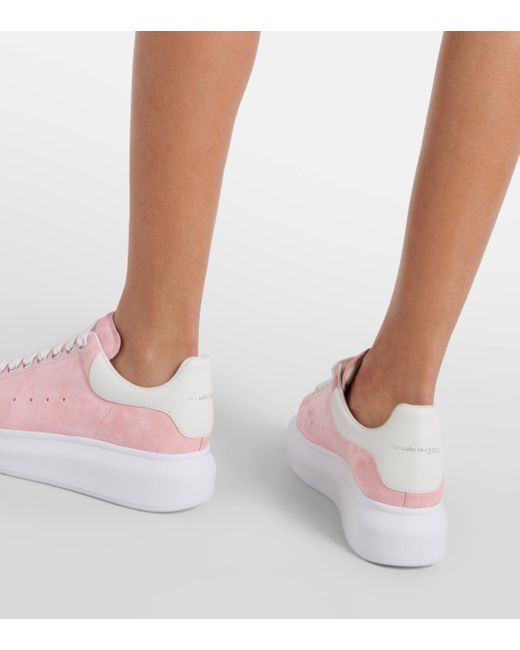 Alexander McQueen Pink Oversized Suede Sneakers