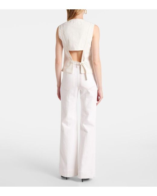 Victoria Beckham White Denim Vest