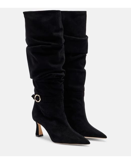 Malone Souliers Black Melina 70 Suede Knee-High Boots