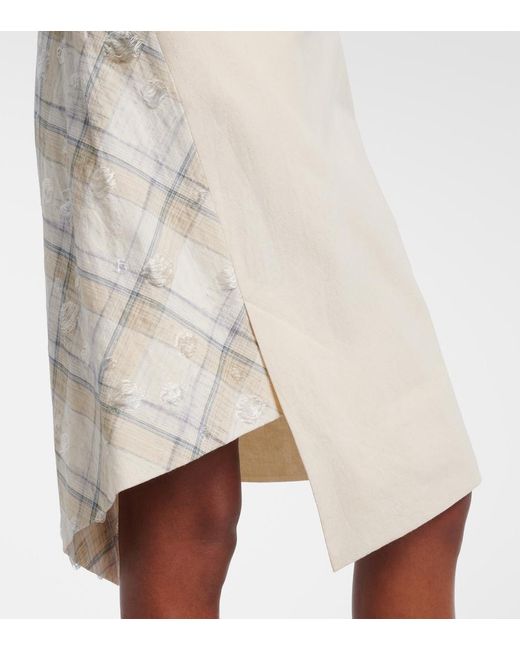 Vivienne Westwood White Infinity Tartan Cotton Midi Skirt