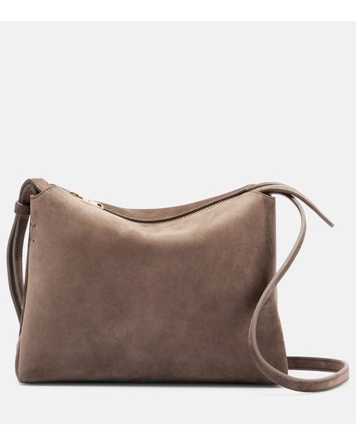 Khaite Brown Lina Suede Crossbody Bag